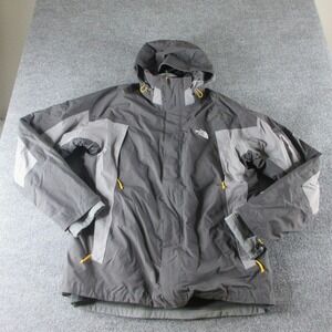 The North Face Jacket Mens L Gray HyVent Hooded Insulated Ski Snow Waterproof